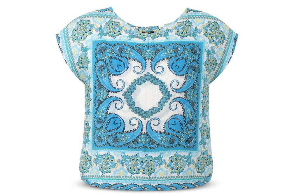 Damart Women's Blue Blouse - Size 14, Casual Spring