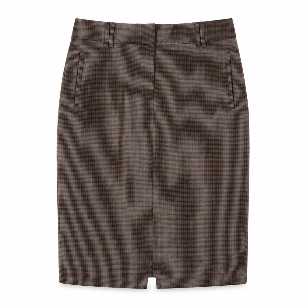 Marks & Spencer Women's Brown Geometric Pencil Skirt