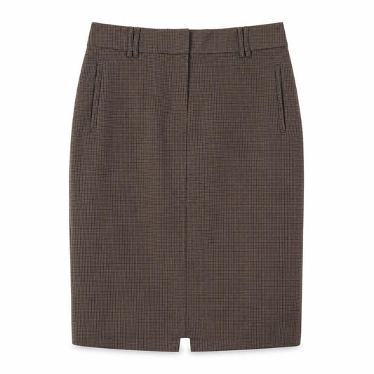 Marks & Spencer Women's Brown Geometric Pencil Skirt