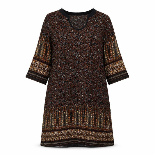 Brave Soul Women's Paisley 3/4 Sleeve Dress S