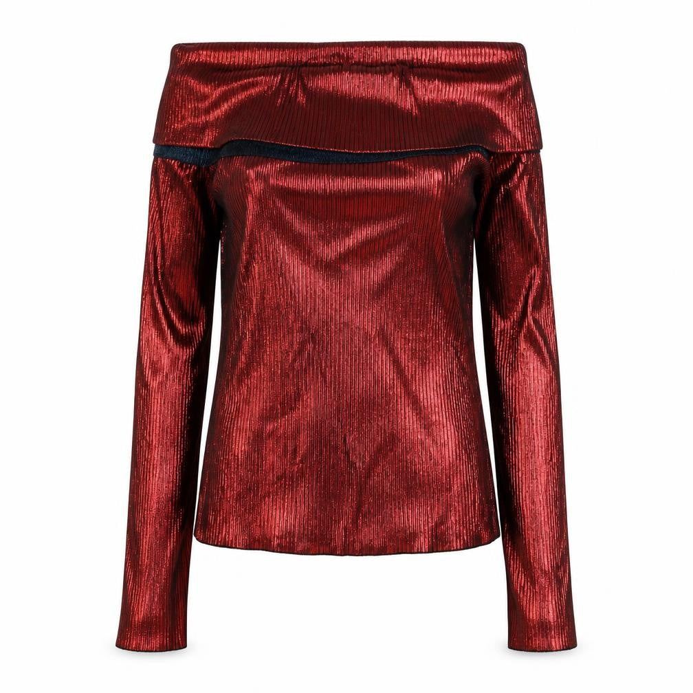 Zara Women's Red Long Sleeve Top - Size M