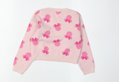 Preloved Primark Girls Pink Minnie Mouse Pullover Jumper 5-6 Years - Back