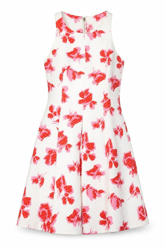 River Island Women's White Floral A-Line Dress Size 6