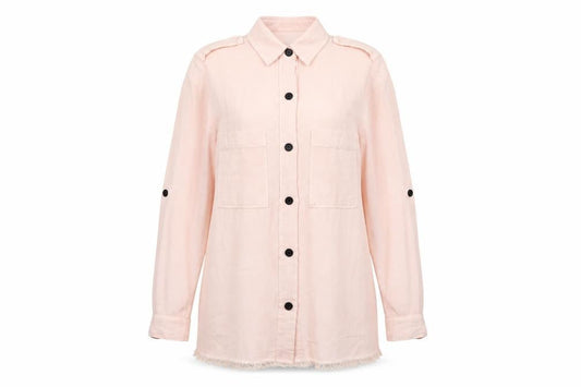 Front view of Zara Woman Pink Button-Up Shirt UK 8