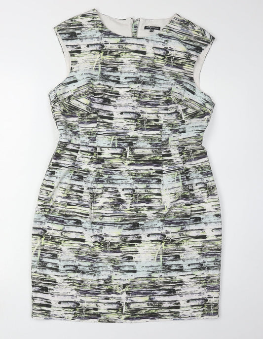 Warehouse Women's Multicoloured Sheath Dress Size 14
