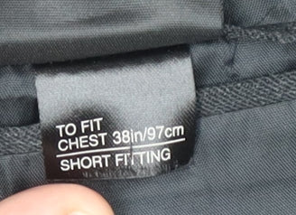 Close-up detail of C&A Men's Black Jacket, size 38, Short