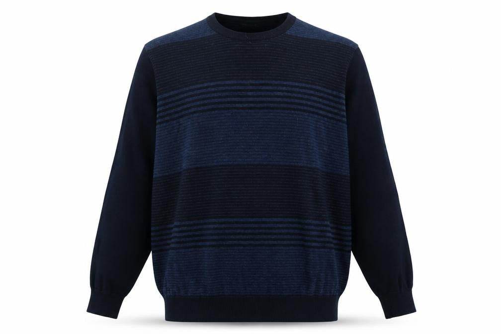 Wolsey Men's XL Black Crew Neck Striped Pullover Jumper