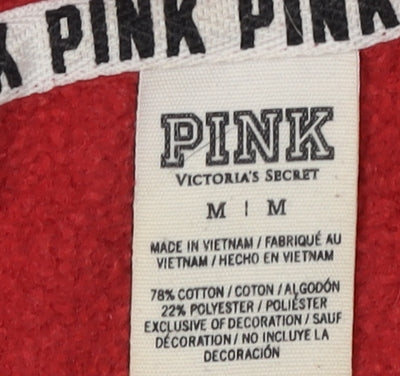 Victoria's Secret Pink Women's Red Pullover Hoodie M