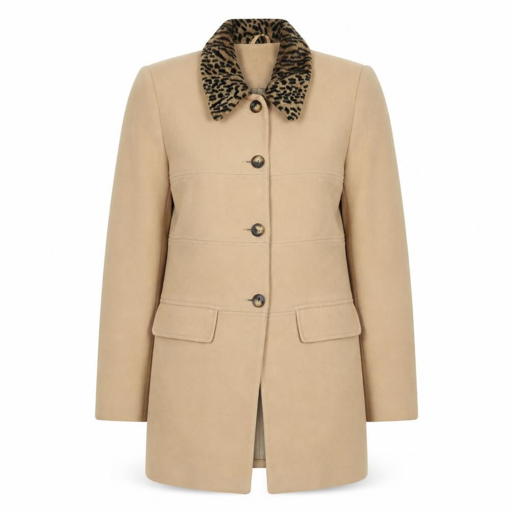Charlotte Halton Women's Beige Wool Overcoat UK 12