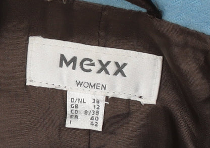 Close-up detail of Mexx Women's Blue Wool Blazer, size 12