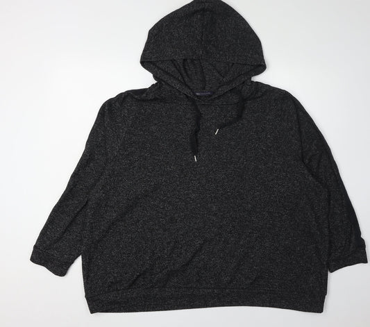 Marks and Spencer Women's Black Pullover Hoodie Size 14