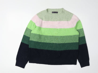 Marks & Spencer Women's Multicoloured Striped Pullover Jumper - Size S