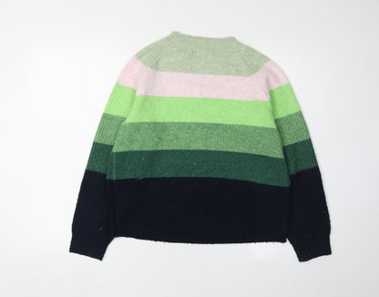 Marks & Spencer Women's Multicoloured Striped Pullover Jumper - Size S