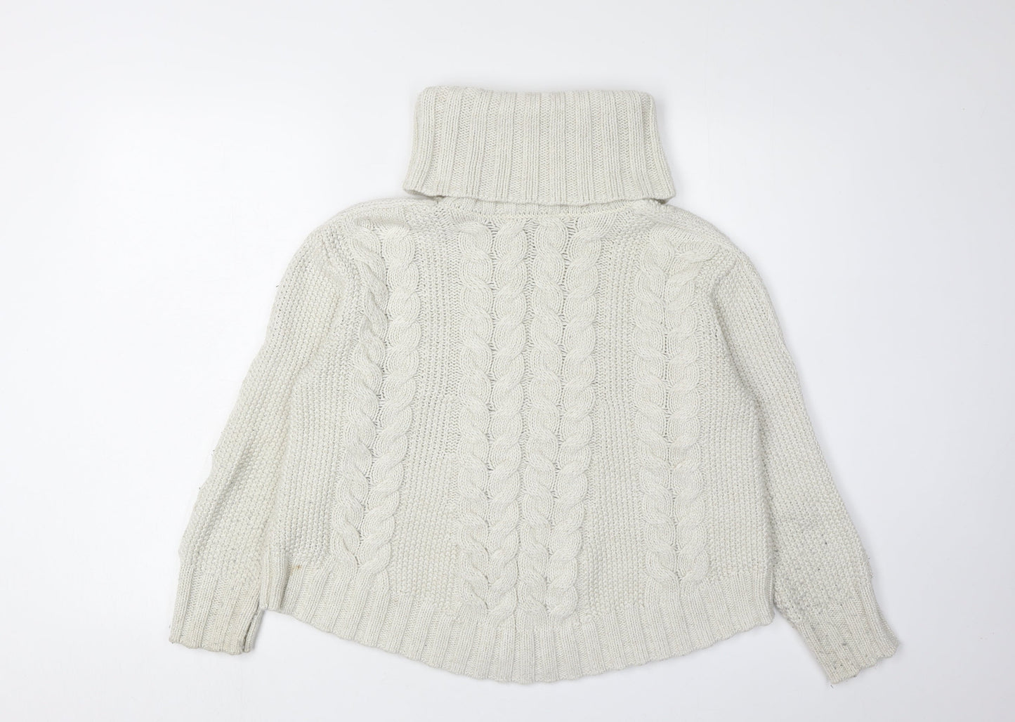 Debenhams Women's Ivory Roll Neck Cable-Knit Jumper Size 12