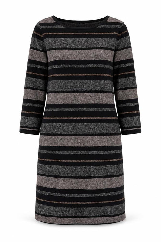 M&Co Women's Black Striped Sheath Dress Size 14