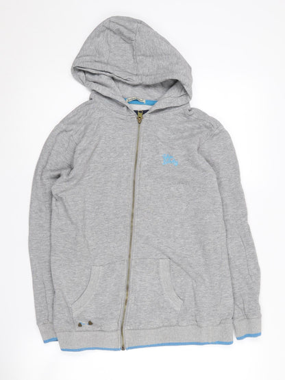 Additional front view of Tokyo Laundry boys’ grey full zip hoodie 13 years