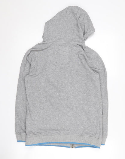 Back view of Tokyo Laundry boys’ grey full zip hoodie 13 years
