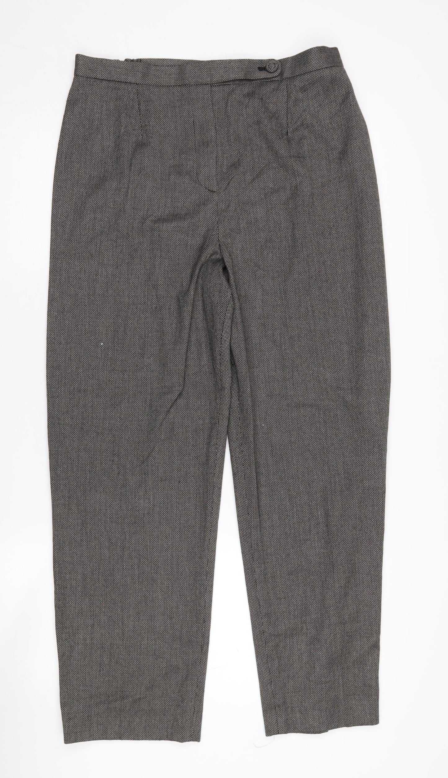 Eastex Women's Grey Straight-Leg Trousers Size 14