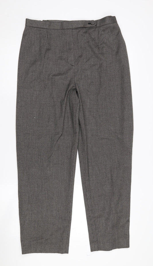 Eastex Women's Grey Straight-Leg Trousers Size 14