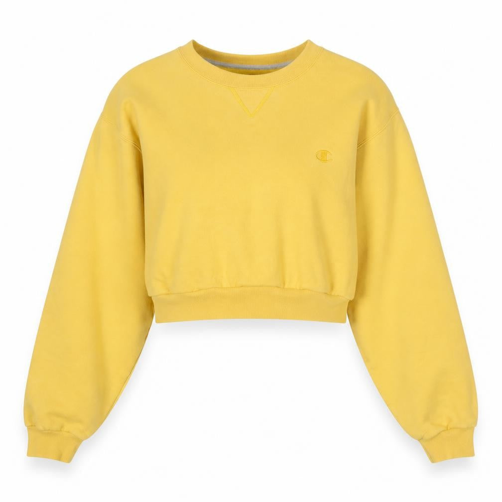Champion Yellow Pullover Sweatshirt M - Unisex Style
