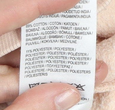 Close-up detail of Firetrap girls’ beige hoodie 11-12 years pullover casual