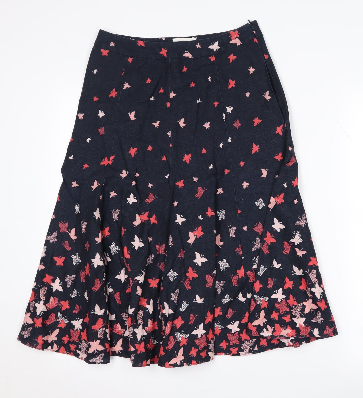 Laura Ashley Womens Floral Skirt Size 8 Multicoloured Linen