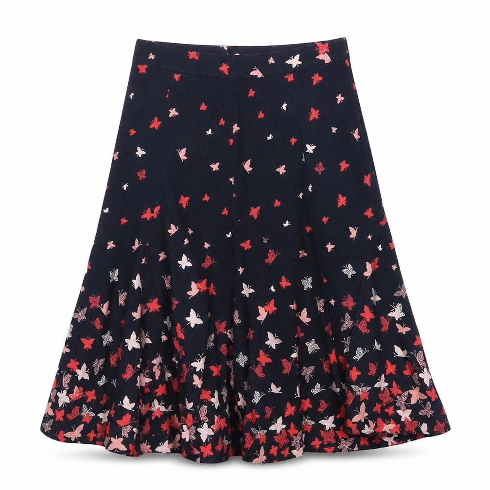 Laura Ashley Womens Floral Skirt Size 8 Multicoloured Linen