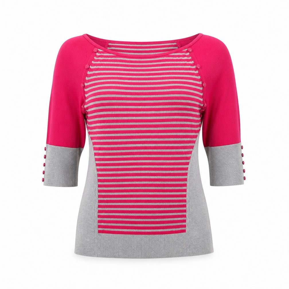 Coast Women's Multicoloured Striped Boat Neck Pullover Jumper