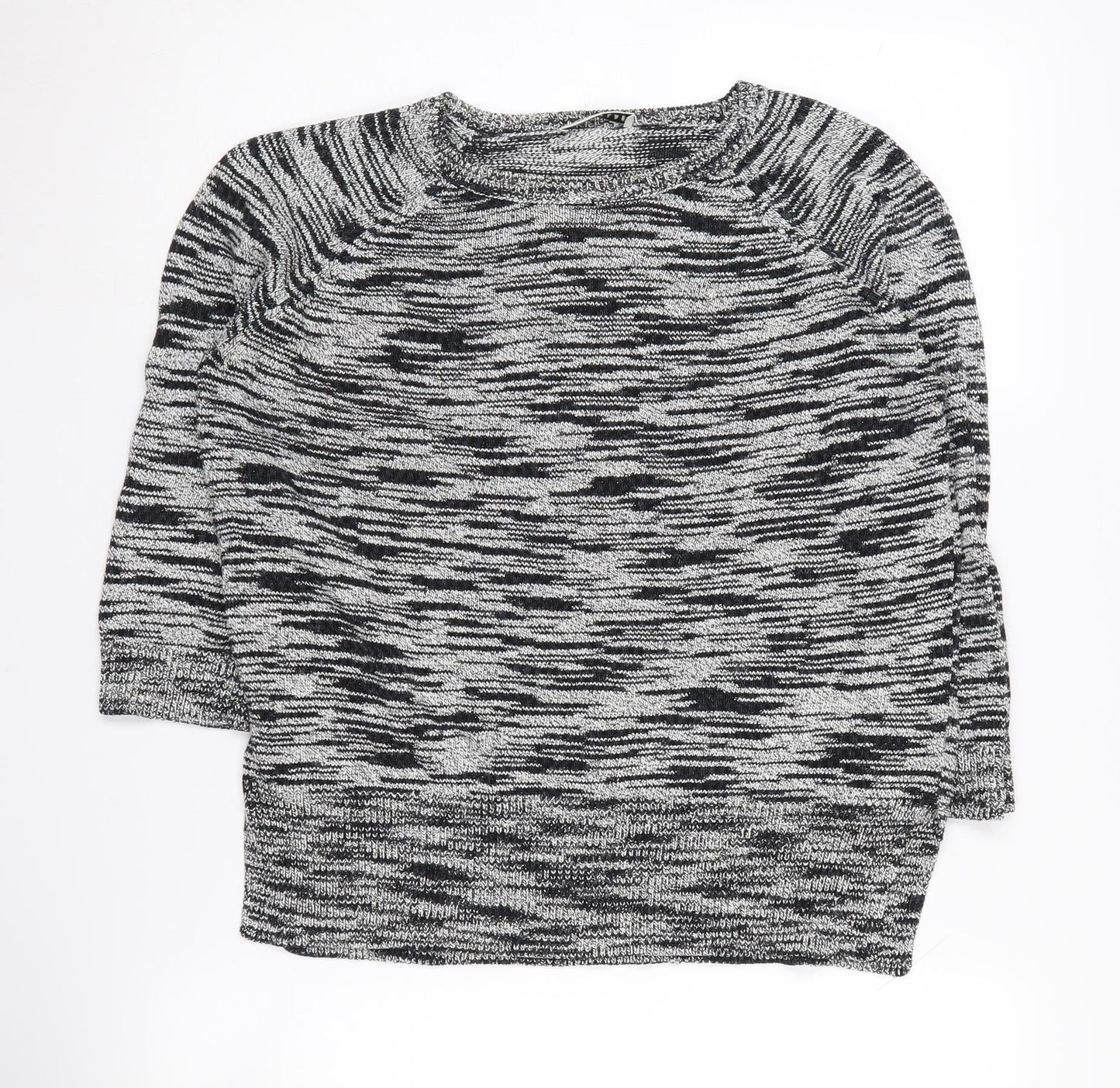 Whistles Women's Black & Grey Crew Neck Jumper Size 12