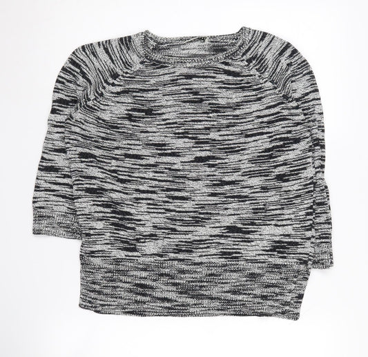 Whistles Women's Black & Grey Crew Neck Jumper Size 12