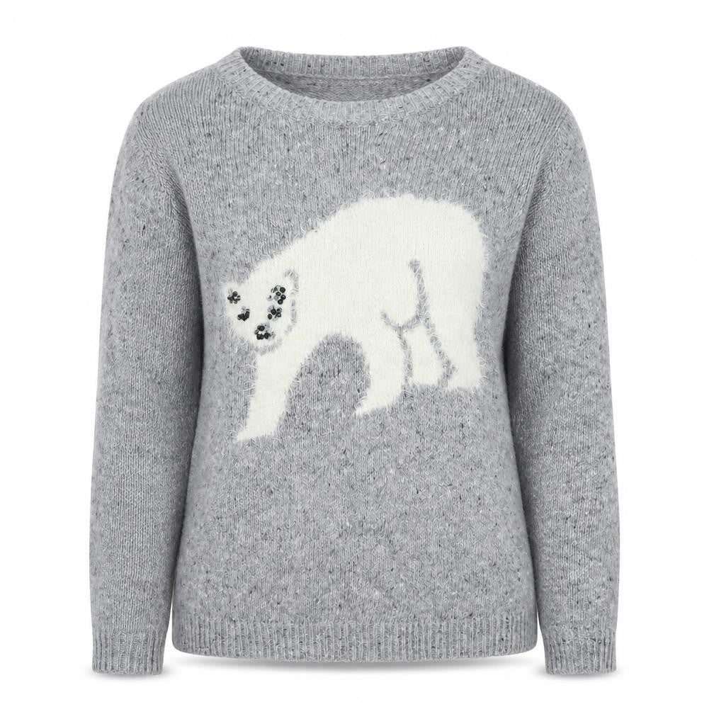 Next Women's Grey Animal Knit Pullover Jumper Size 10