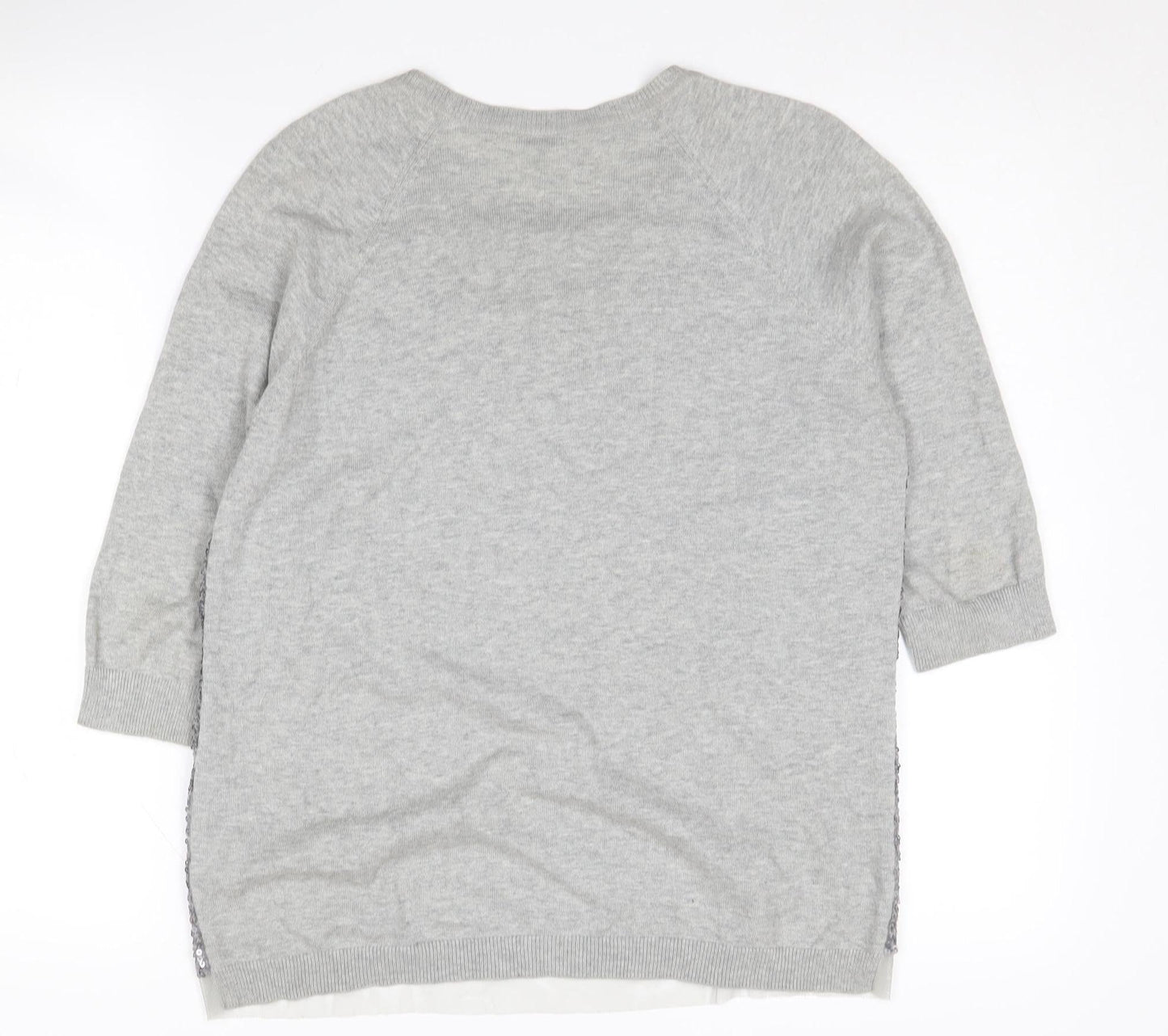 Whistles Women's Grey Sequin Pullover Jumper Size 2