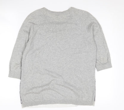 Whistles Women's Grey Sequin Pullover Jumper Size 2