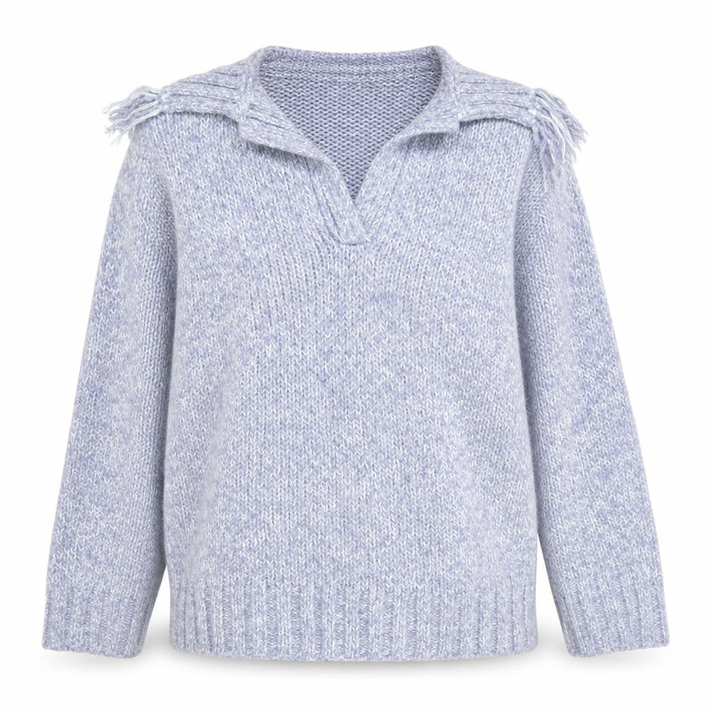 Ellen Tracy Women's Blue Medium Chunky-Knit Jumper