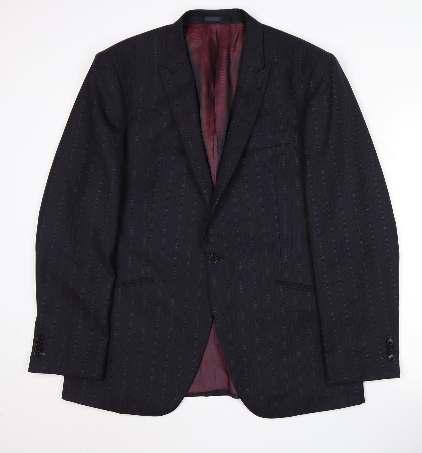 Next Men's Blue Striped Blazer, Size 44R, Formal