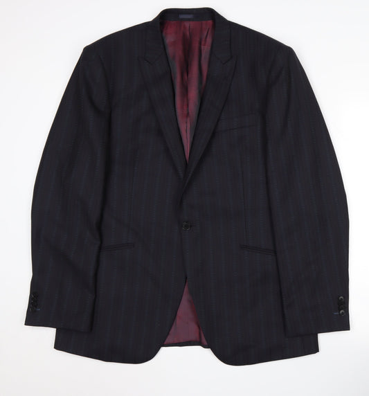 Next Men's Blue Striped Blazer, Size 44R, Formal