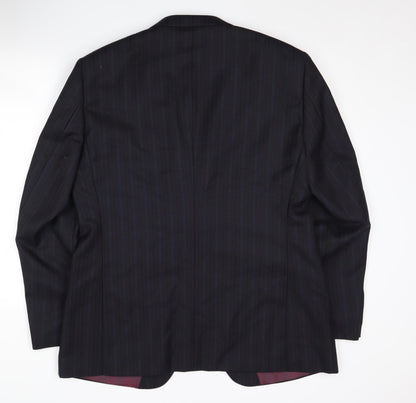 Next Men's Blue Striped Blazer, Size 44R, Formal