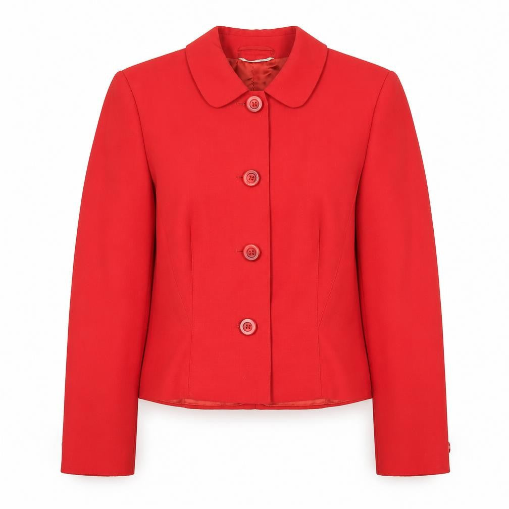Sportmax Women's Red Wool Suit Jacket Size 12