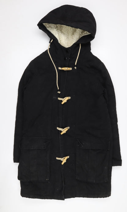 Additional front view of BDG Women's Black Toggle Long Coat S Casual