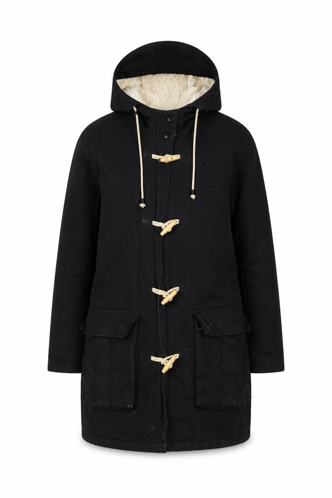 BDG Women's Black Toggle Long Coat S Casual
