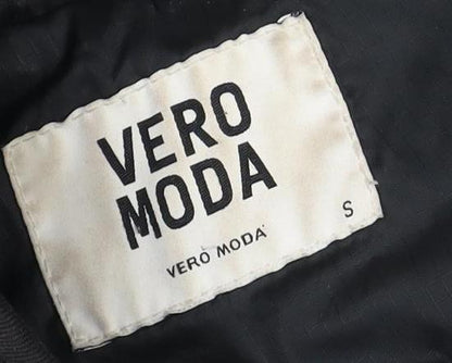 Vero Moda Women's Black Quilted Hooded Jacket S