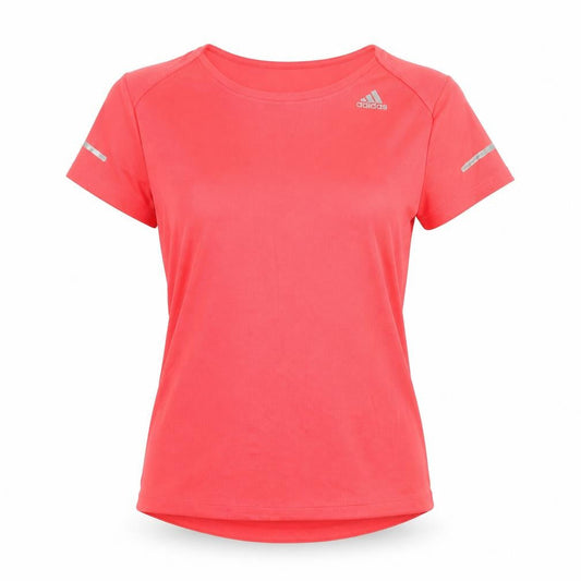Front view of Adidas Women's Pink XS Running T-Shirt, Breathable