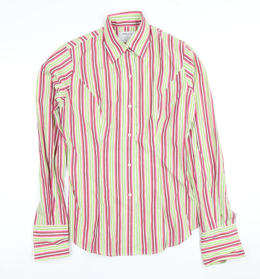 TM Lewin Women's Striped Button-Up Shirt Multicoloured Size 8
