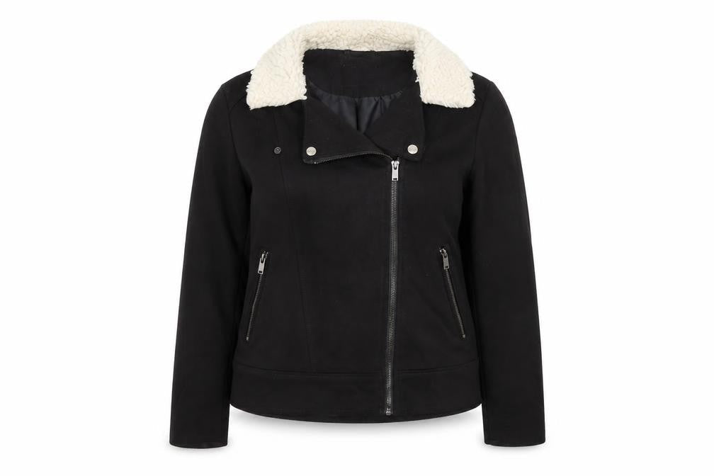Jacqueline de Yong Black Women's Motorcycle Jacket, L
