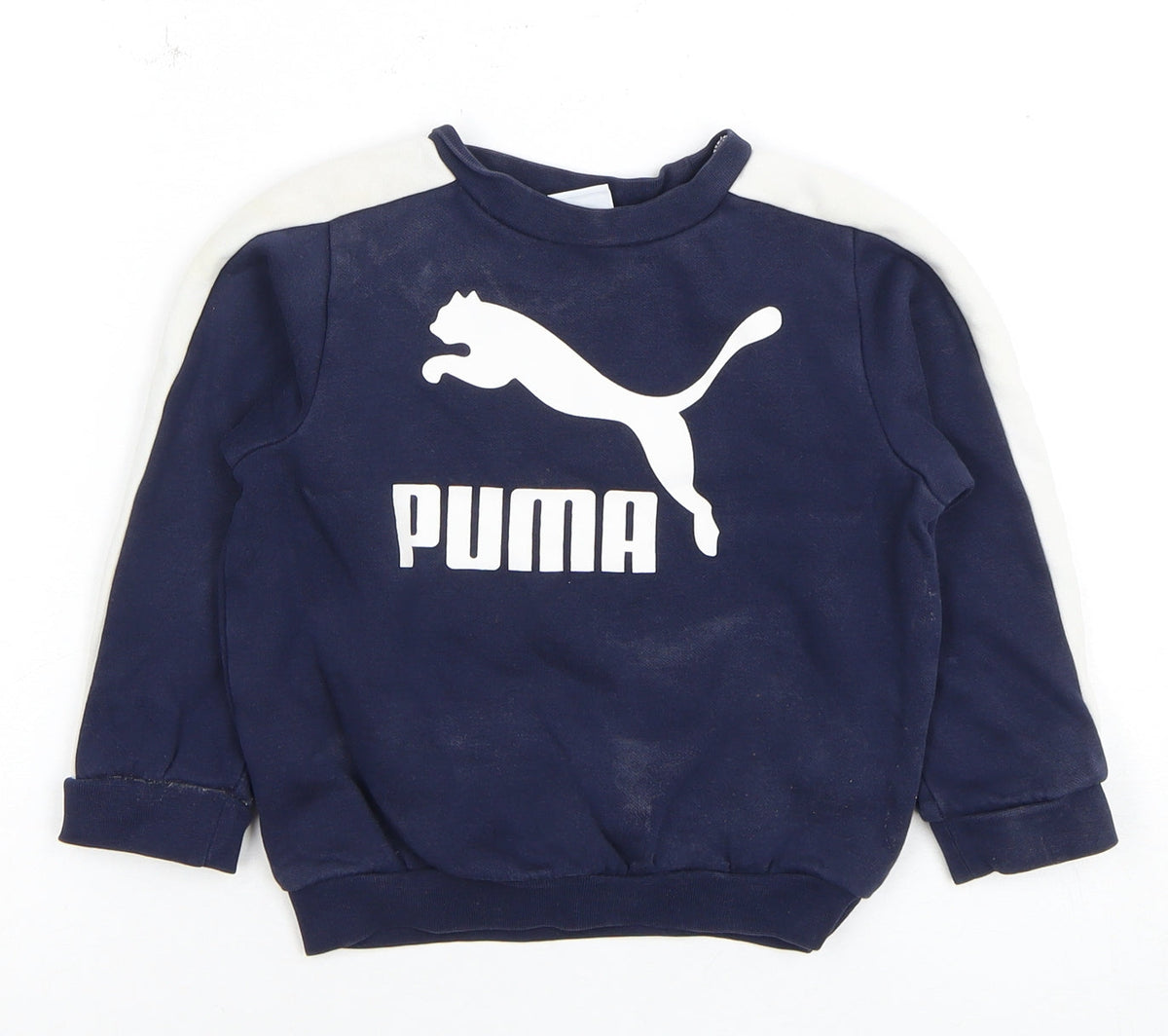 Puma Boys Blue Sweatshirt 2-3 Years Cotton Elastane