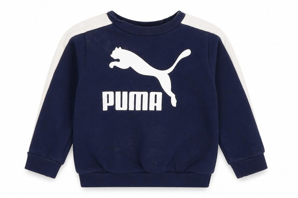 Puma Boys Blue Sweatshirt 2-3 Years Cotton Elastane