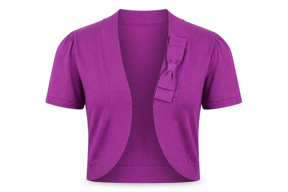 Laura Ashley Women's Purple Shrug Bow Accent Size 12