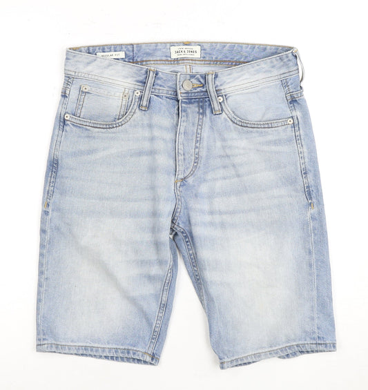 Jack & Jones Men's Light Blue Denim Shorts S, Casual Fit