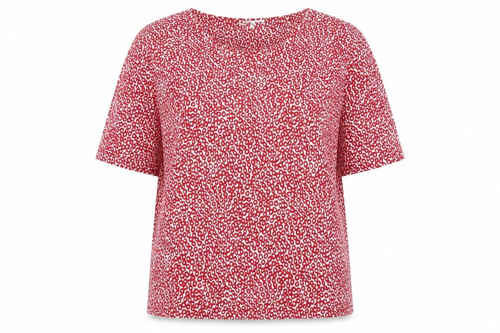 Faustino Red Geometric Women's T-Shirt L