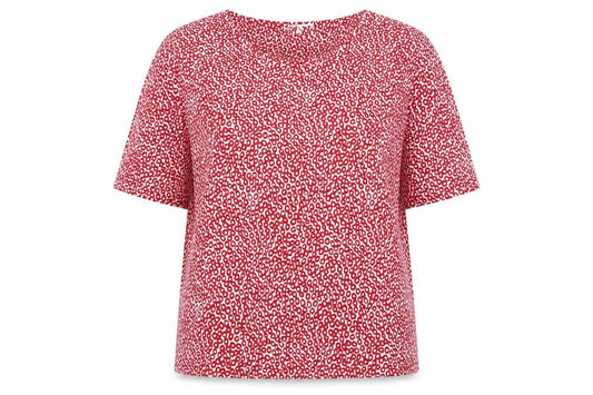 Faustino Red Geometric Women's T-Shirt L
